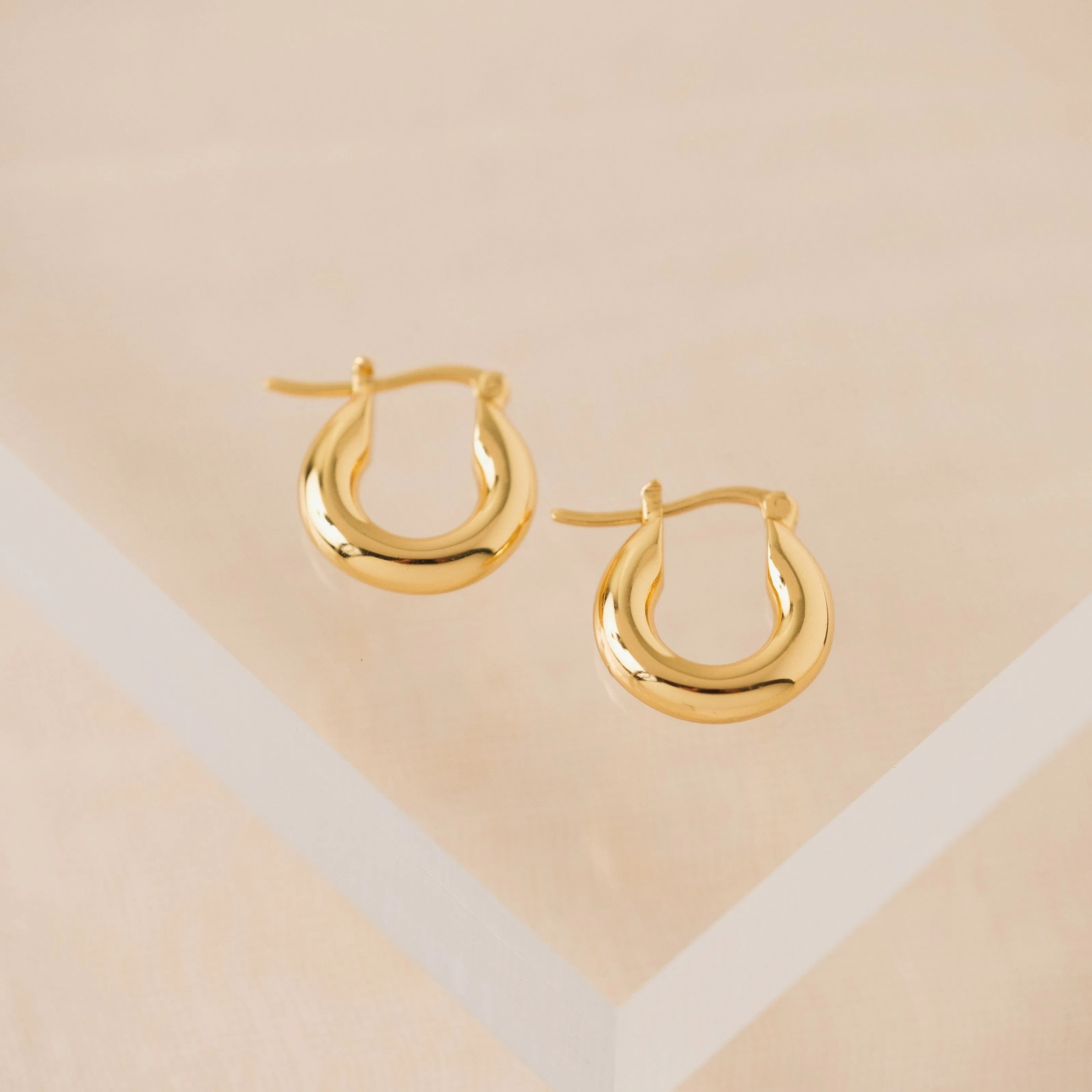 Chunky Hinge Hoop Earrings Gold