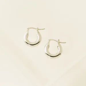 Chunky Hinge Hoop Earrings Silver