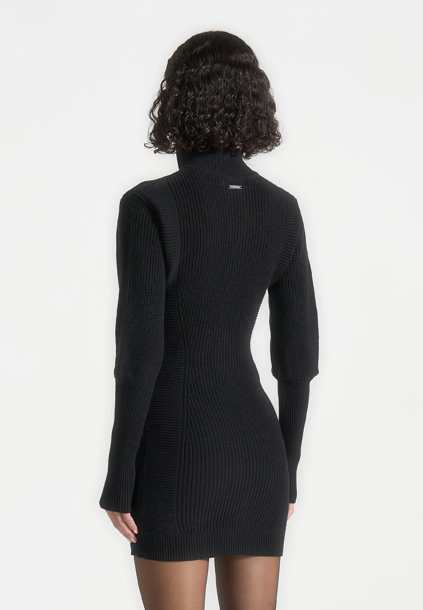 Chunky Knit Jumper Dress - Black