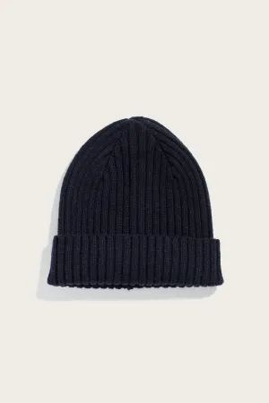 Chunky Ribbed Beanie / Dark Navy