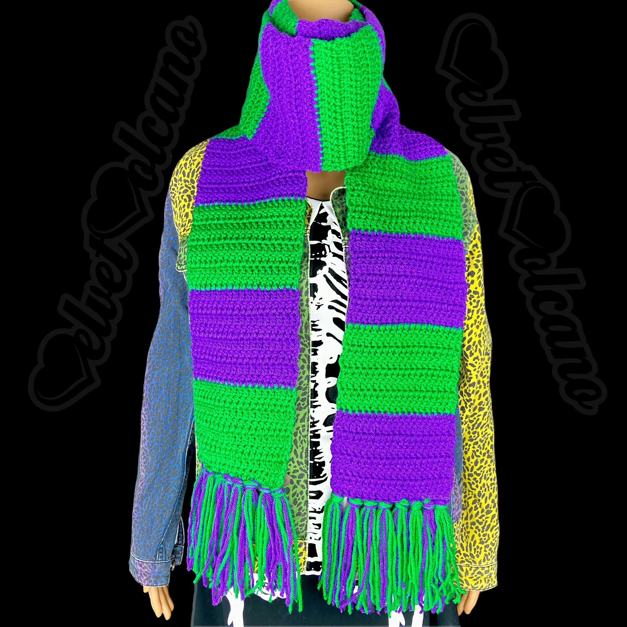 Chunky Striped Scarf (Custom Colour)