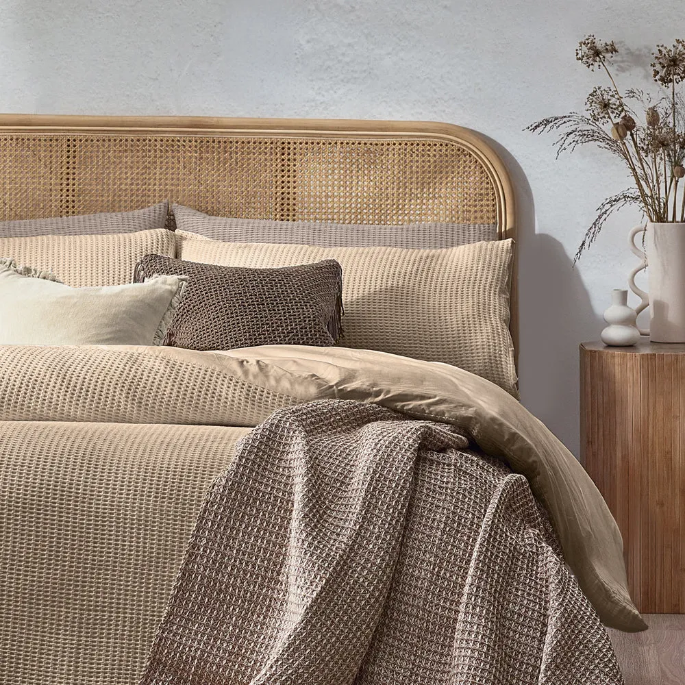 Chunky Waffle Duvet Cover Set Linen