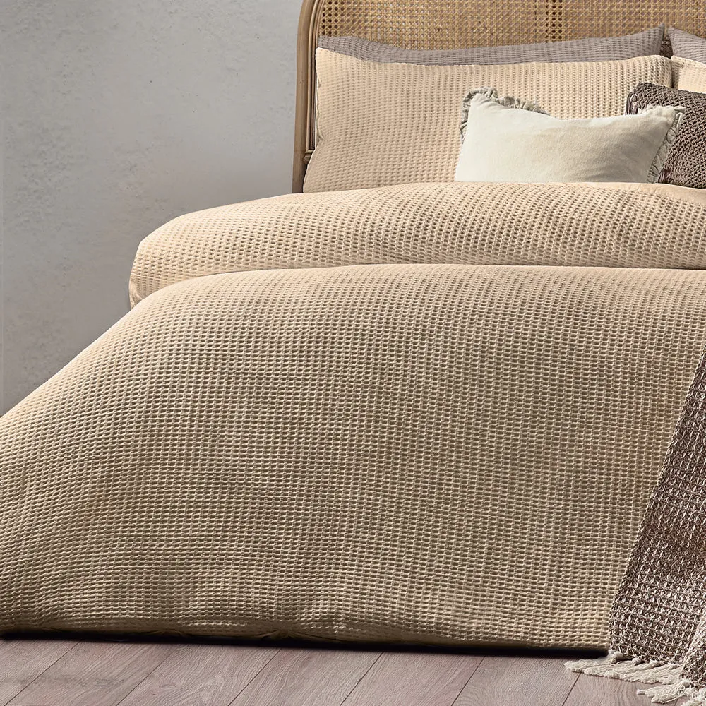 Chunky Waffle Duvet Cover Set Linen