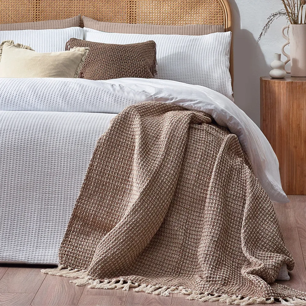 Chunky Waffle Duvet Cover Set White