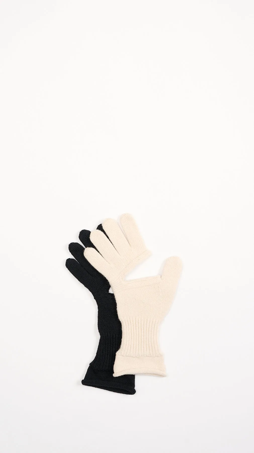 Chunky Wool Acc Gloves in Black