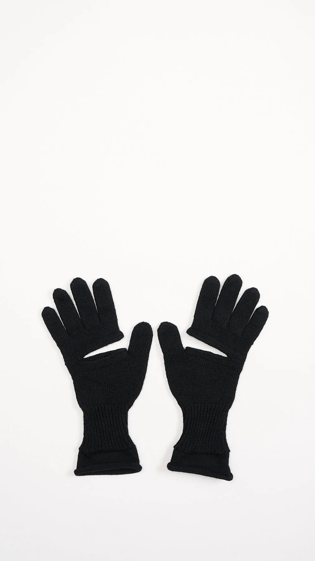 Chunky Wool Acc Gloves in Black