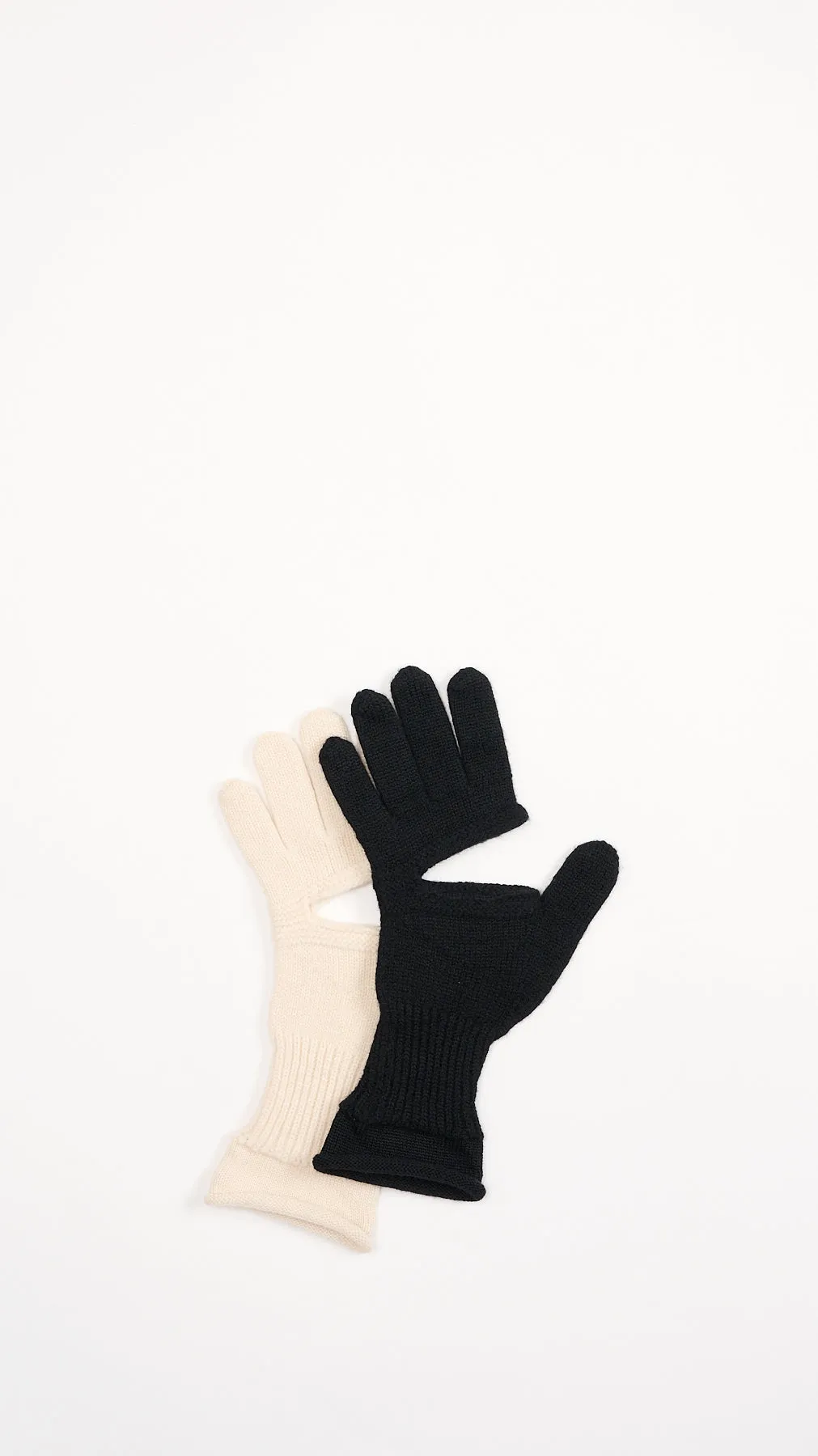 Chunky Wool Acc Gloves in Black