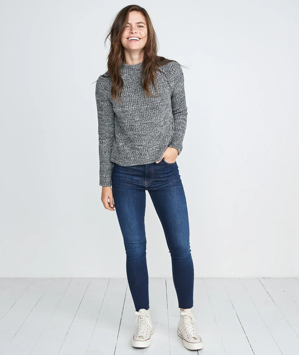 Cleo Mock Neck Sweater in Grey