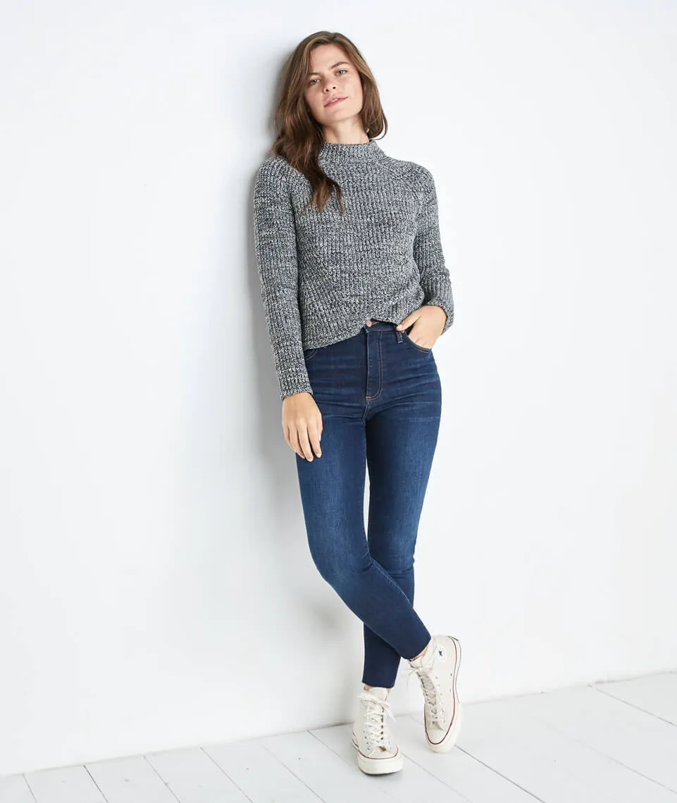 Cleo Mock Neck Sweater in Grey