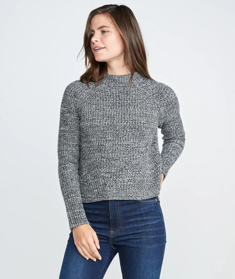 Cleo Mock Neck Sweater in Grey