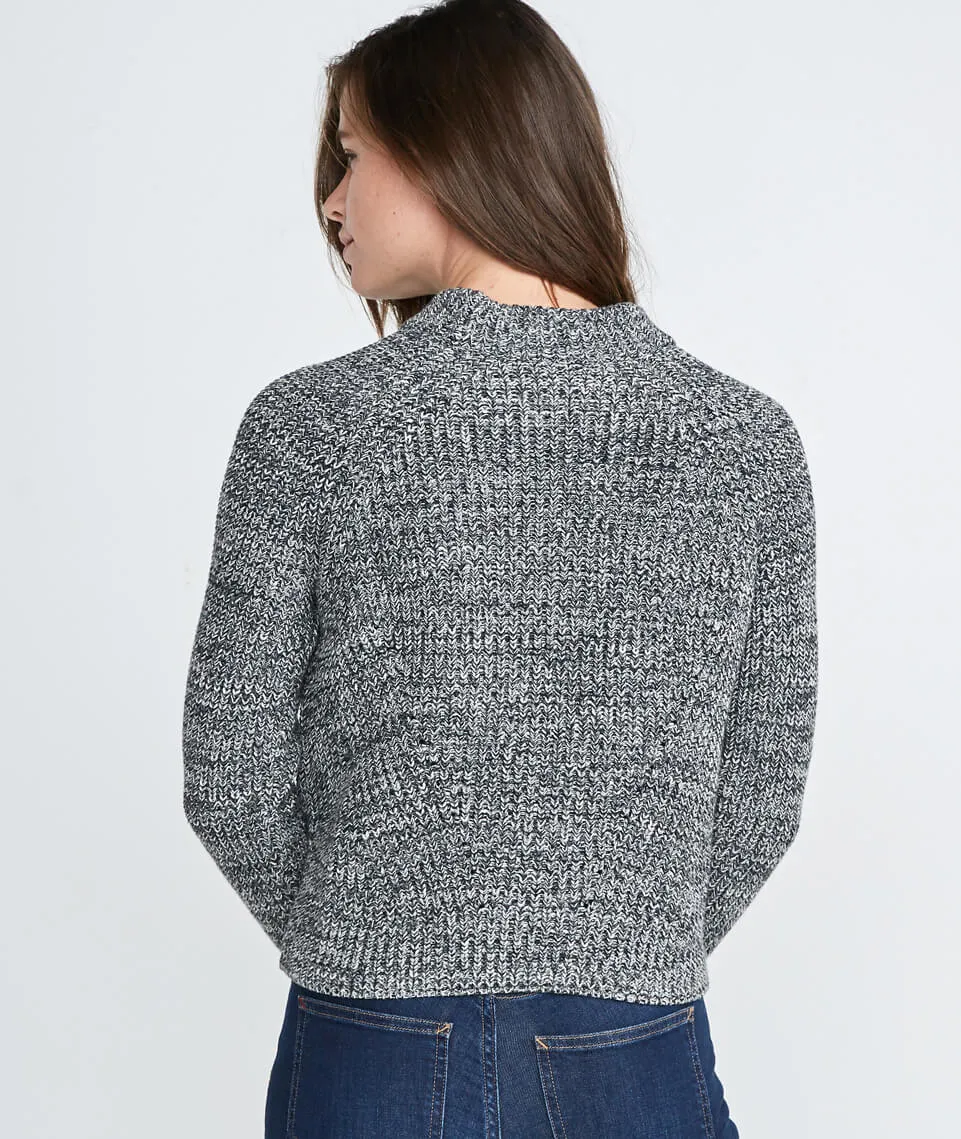 Cleo Mock Neck Sweater in Grey