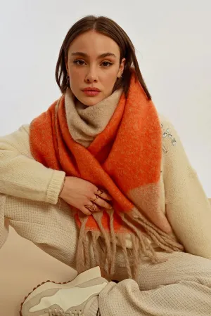 Colorful Orange Chunky Scarf