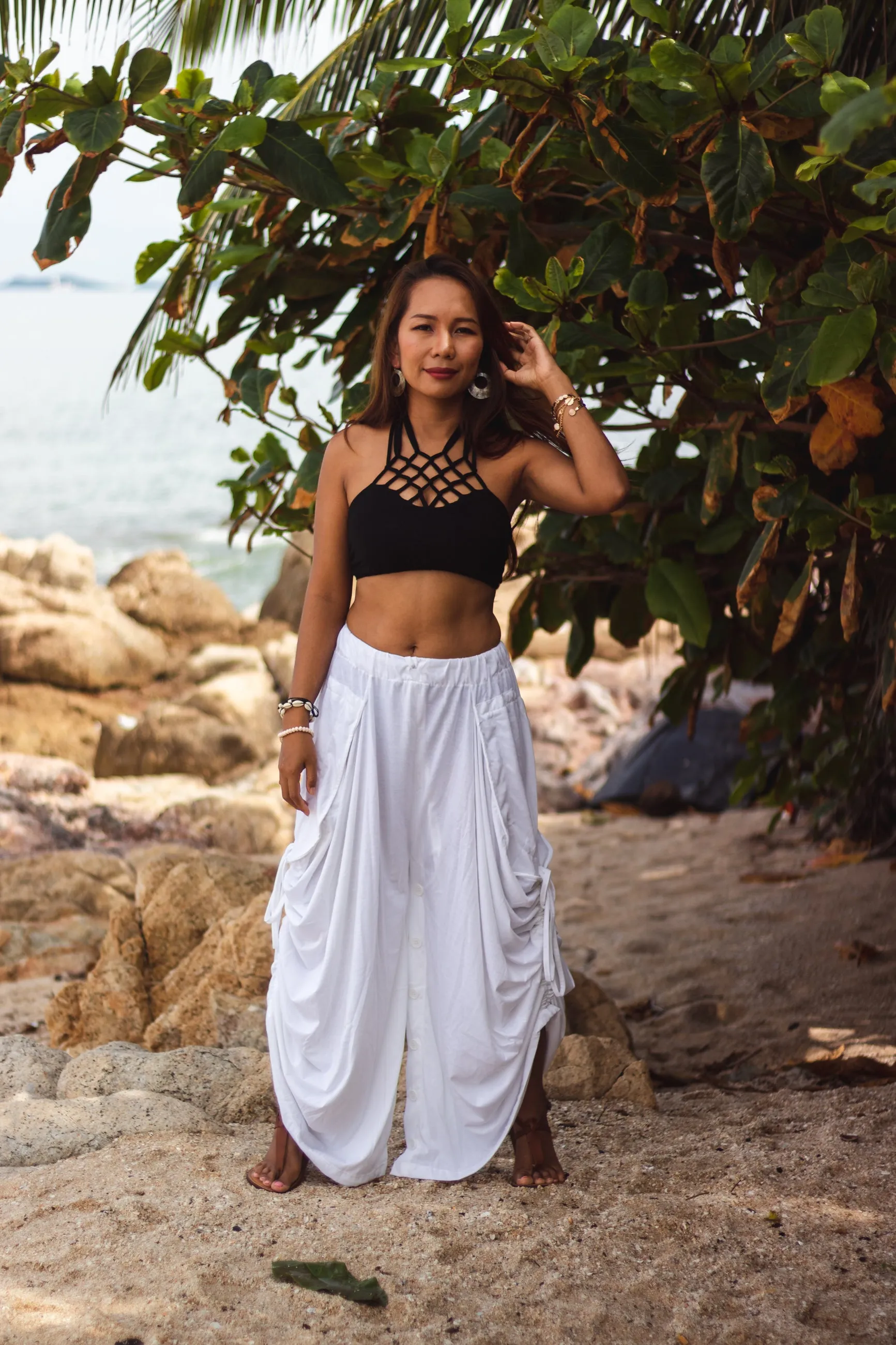 Convertible Maxi Skirt Palazzo Pants White