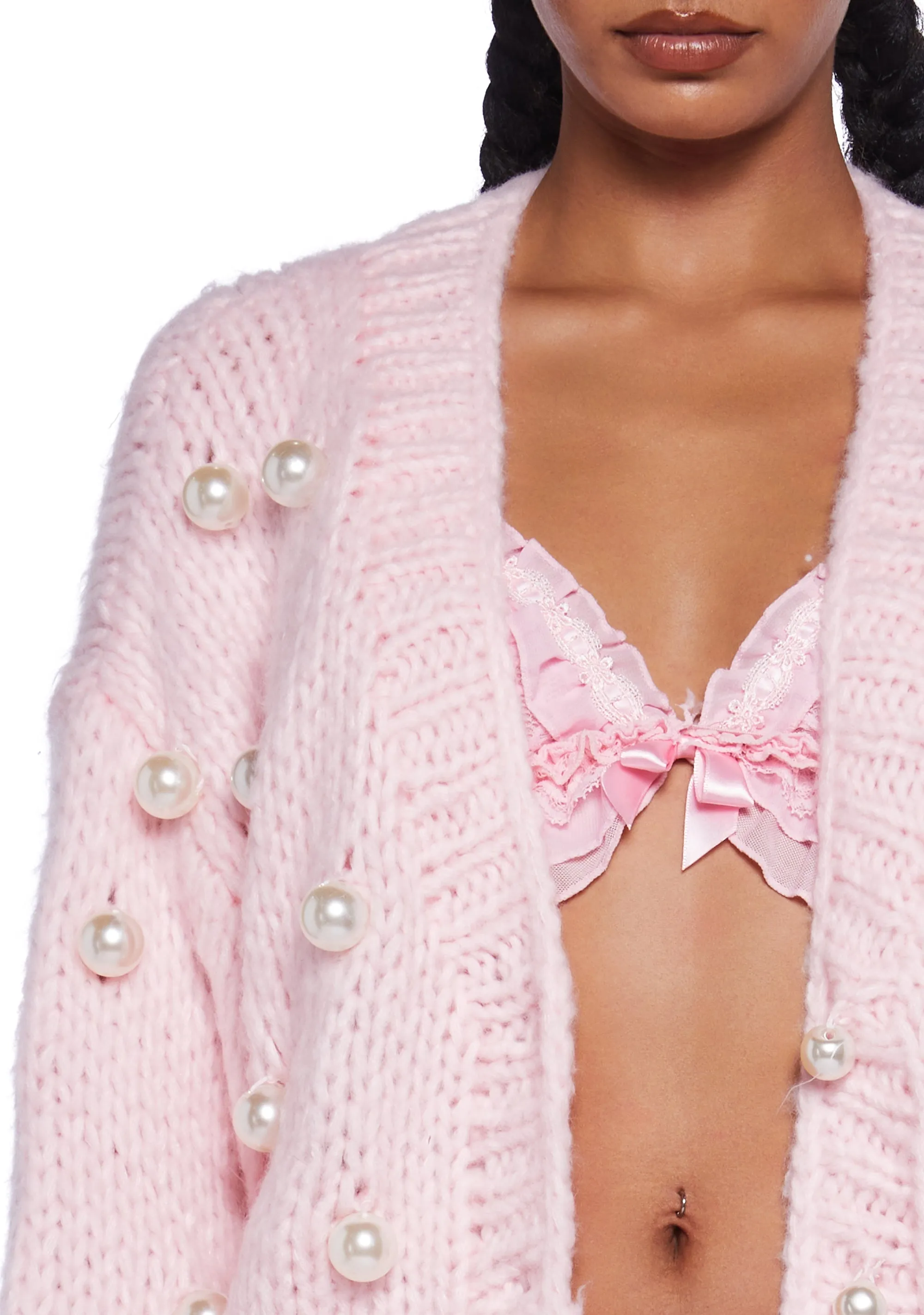 Cute And Demure Pearl Cardigan