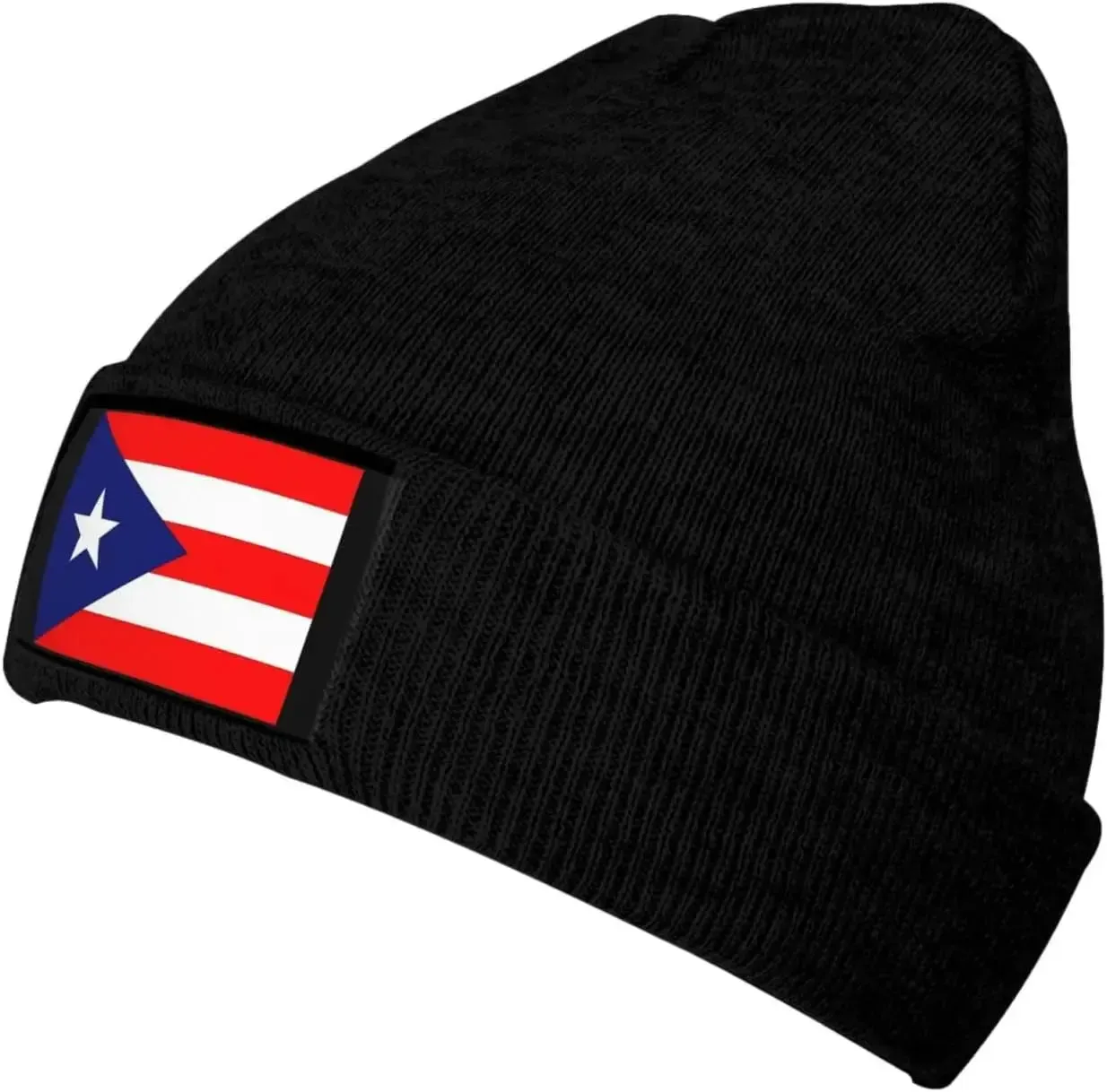 Cute Puerto Rico Flag Knit Beanie Hats for Women Men Soft Stretch Ski Skull Cap Slouchy Puerto Rican Winter Hat