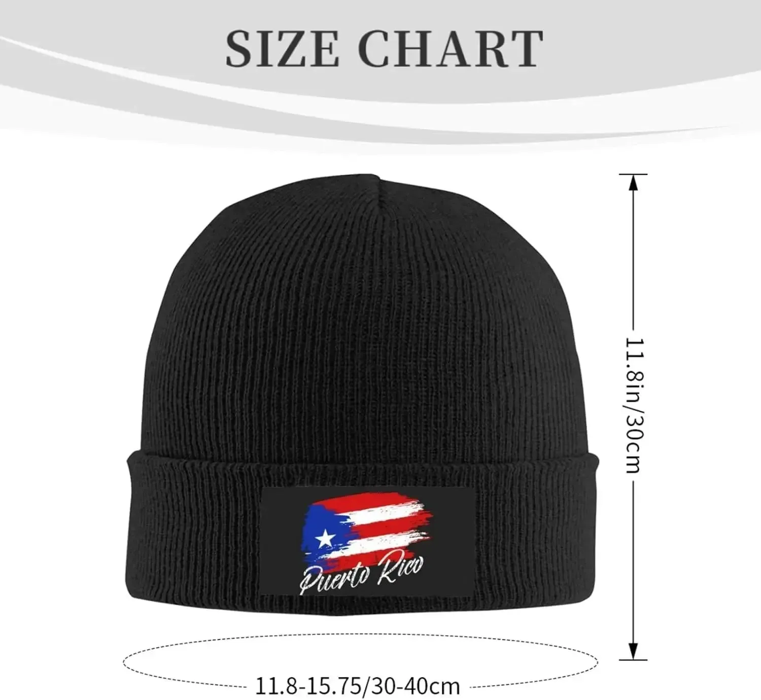 Cute Puerto Rico Flag Knit Beanie Hats for Women Men Soft Stretch Ski Skull Cap Slouchy Puerto Rican Winter Hat