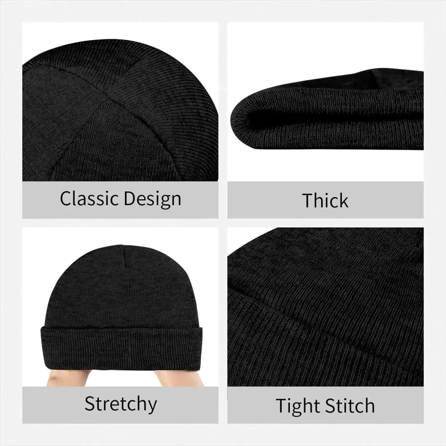 Cute Puerto Rico Flag Knit Beanie Hats for Women Men Soft Stretch Ski Skull Cap Slouchy Puerto Rican Winter Hat