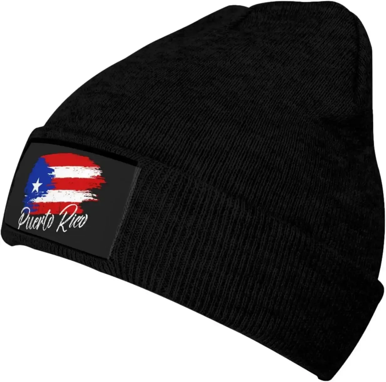 Cute Puerto Rico Flag Knit Beanie Hats for Women Men Soft Stretch Ski Skull Cap Slouchy Puerto Rican Winter Hat