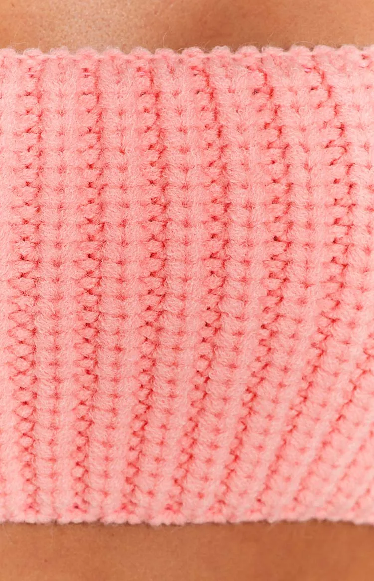 Debbie Pink Knit Bandeau