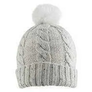 Dents Cable Knit Pom Hat - Winter White