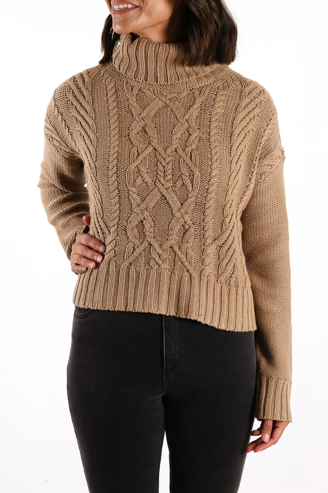 Dorian Cable Knit Mocha