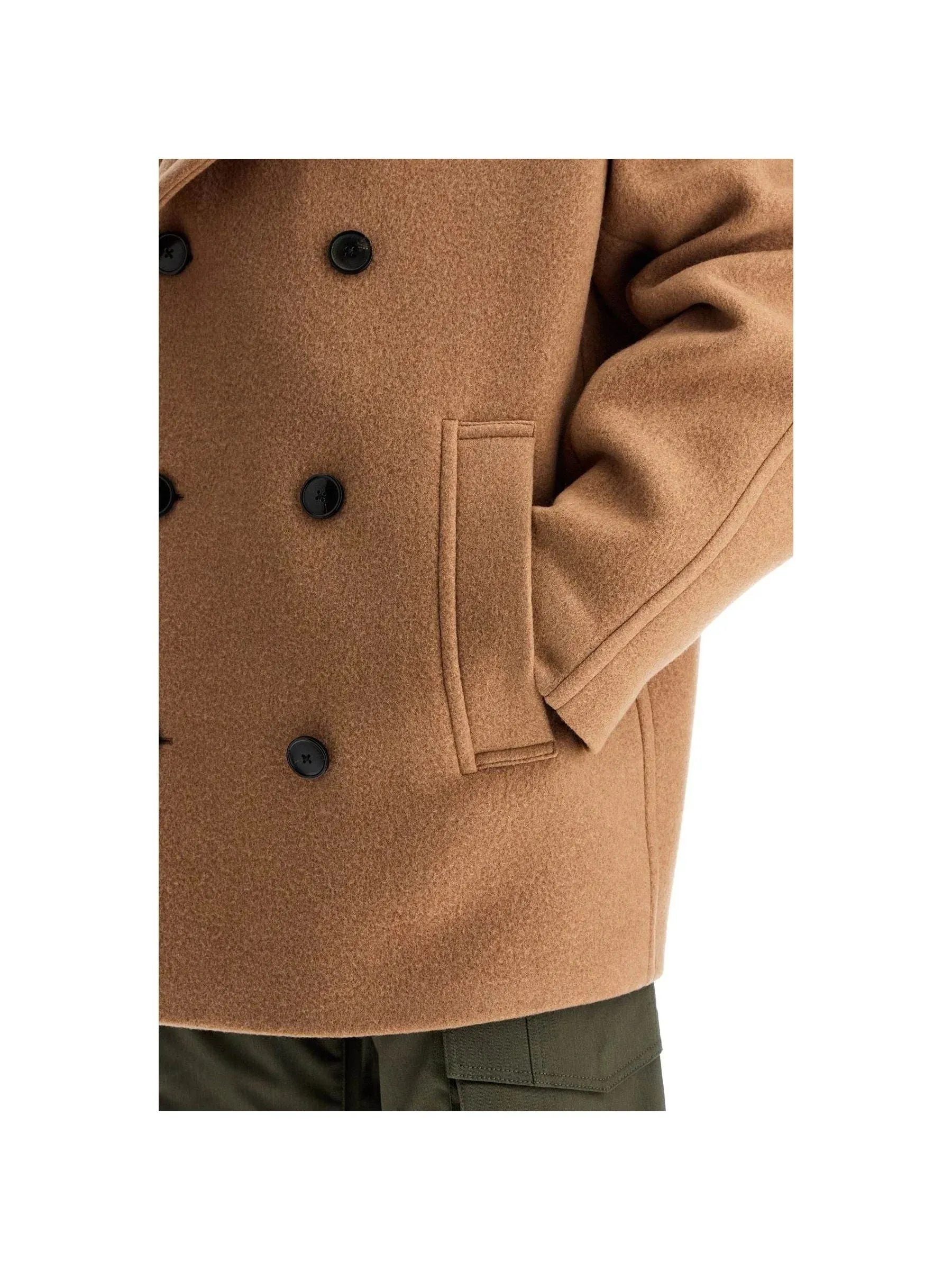 Double-Breasted Wool Outerwear Coat