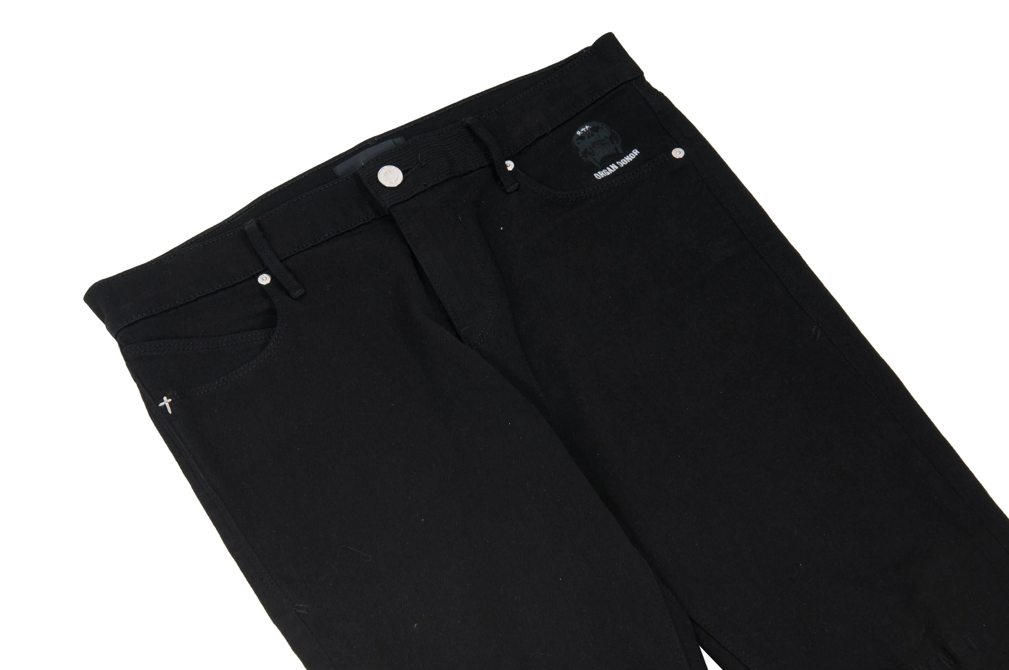 Early Retirement Black Skinny Raw Hem Denim