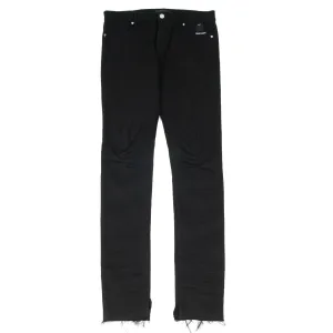 Early Retirement Black Skinny Raw Hem Denim