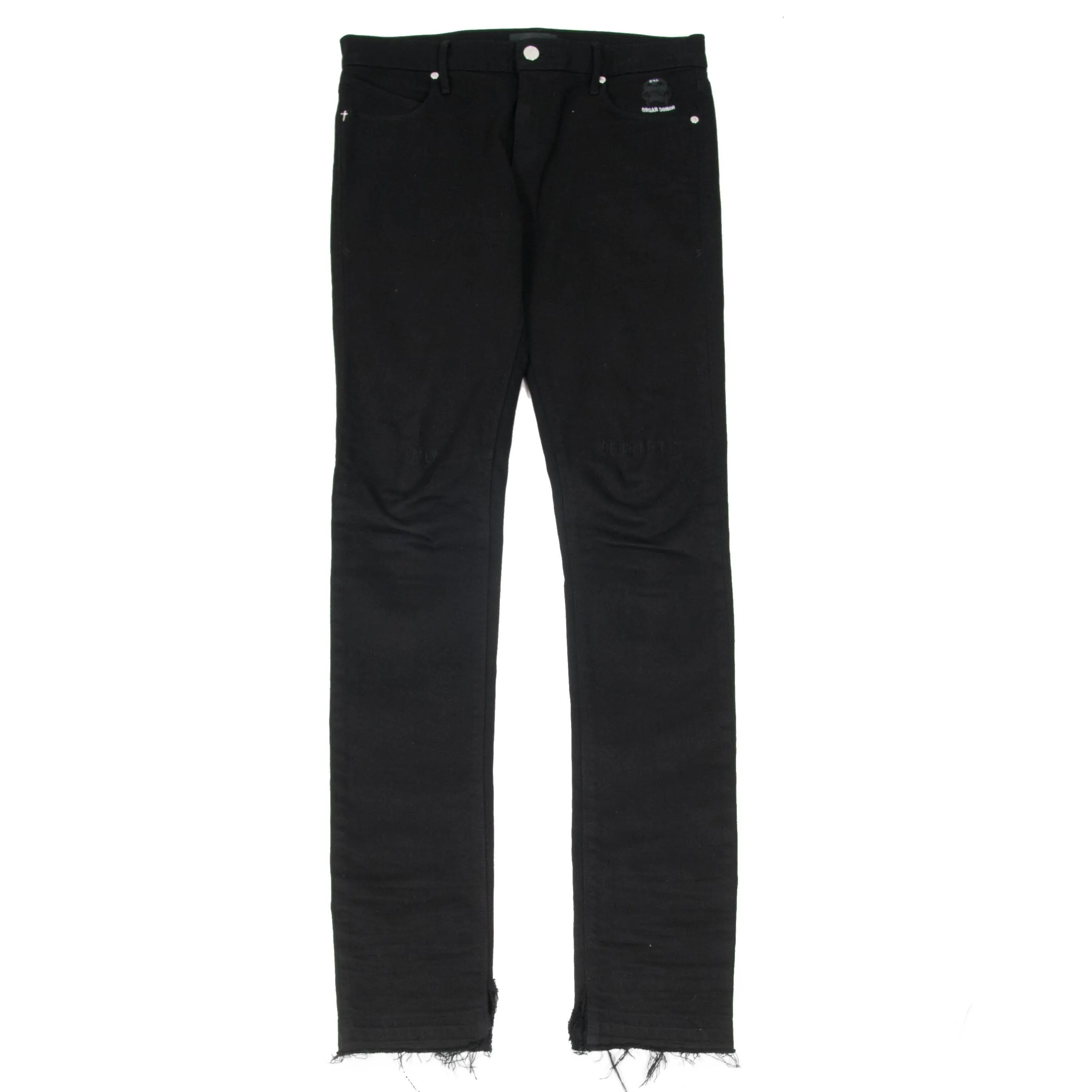 Early Retirement Black Skinny Raw Hem Denim