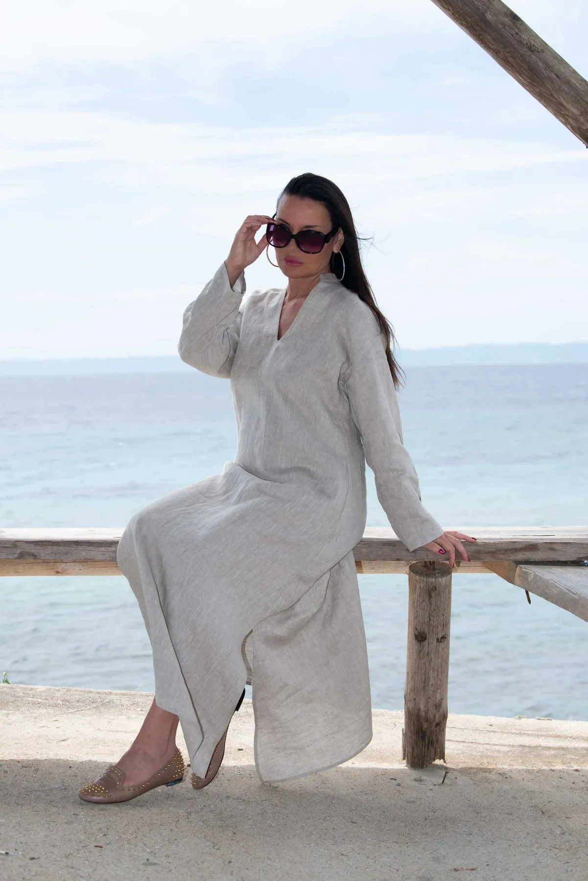 ENAS LONG LINEN DRESS