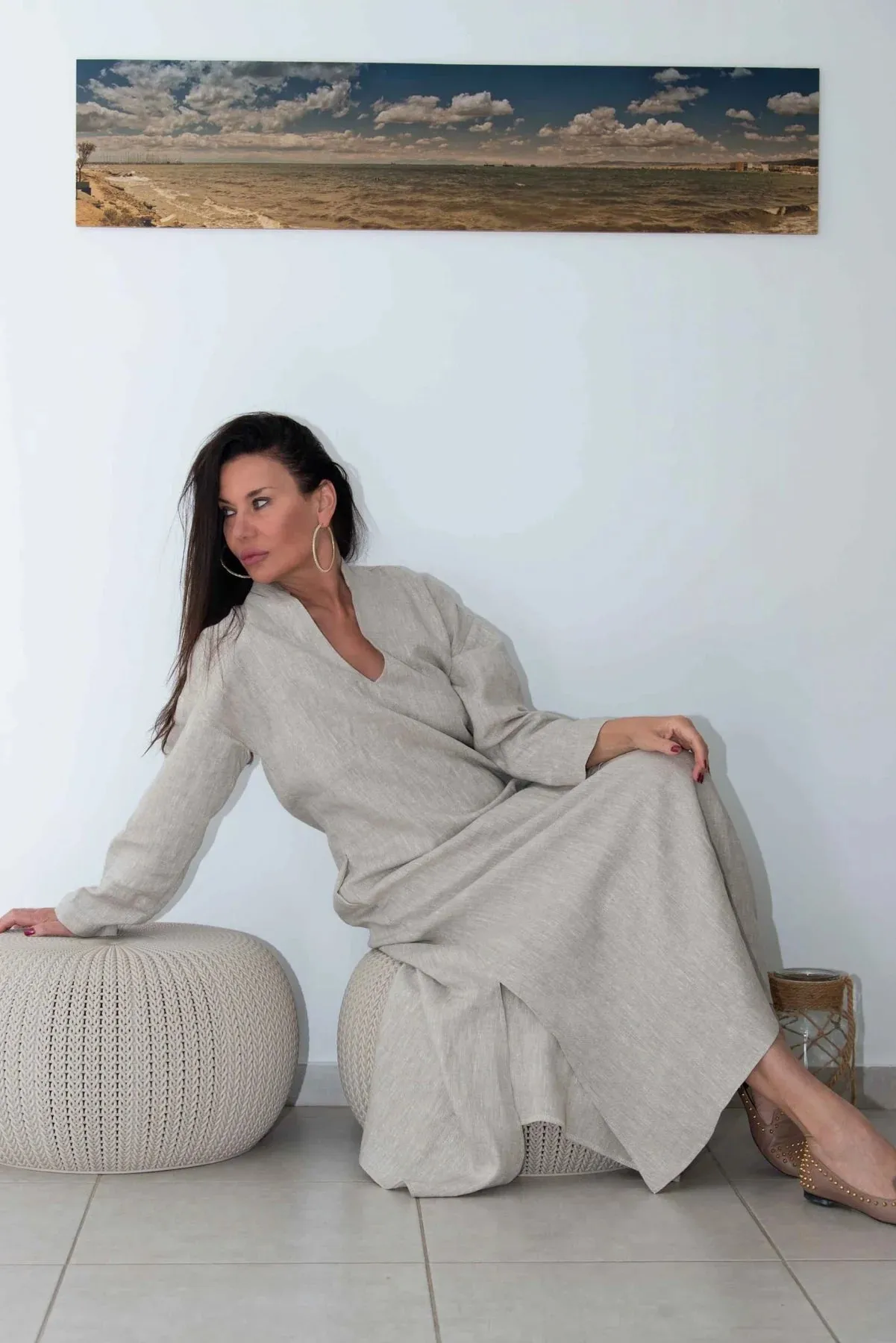 ENAS LONG LINEN DRESS