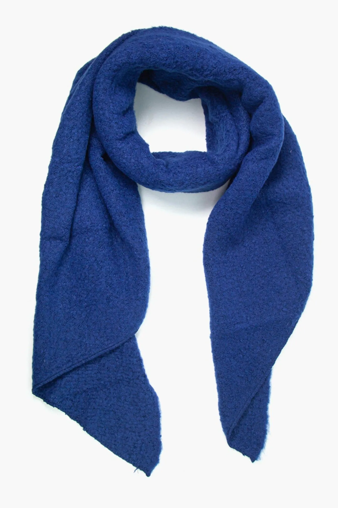 Evie Heavyweight Asymmetric Scarf - Dark Blue