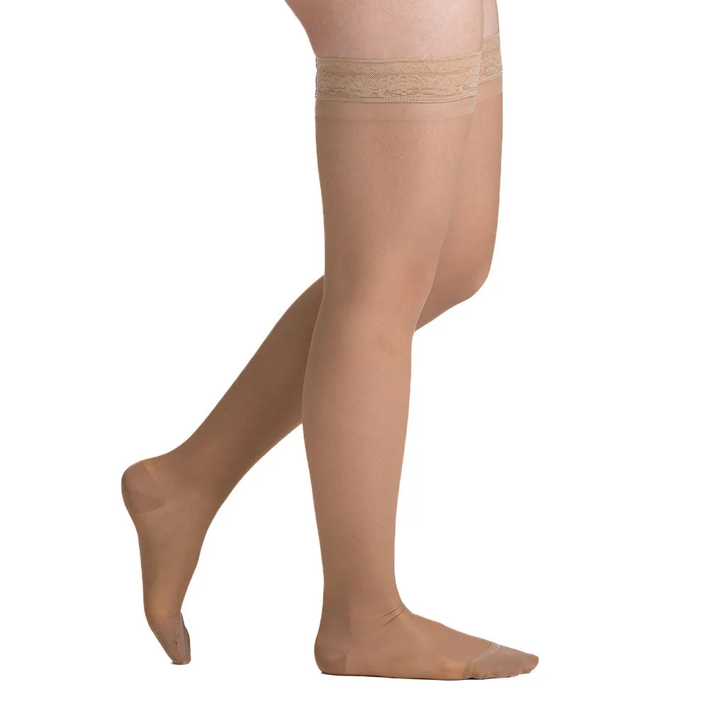 EvoNation Everyday Sheer 20-30 mmHg Thigh High w/ Lace Top Band