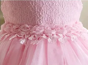 Girls Lace & Tulle Pink Dress, Size 6M - 8Yrs