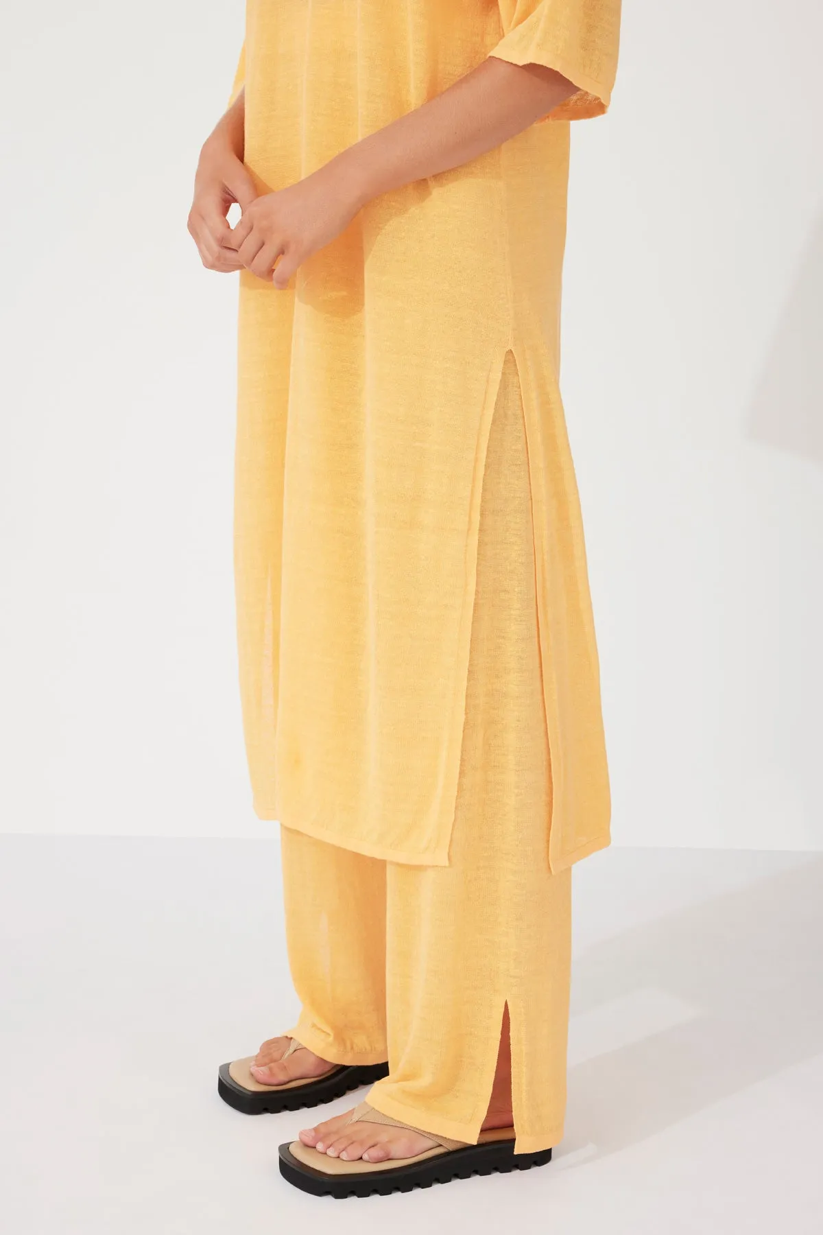 Golden Organic Linen Blend Knit Pant