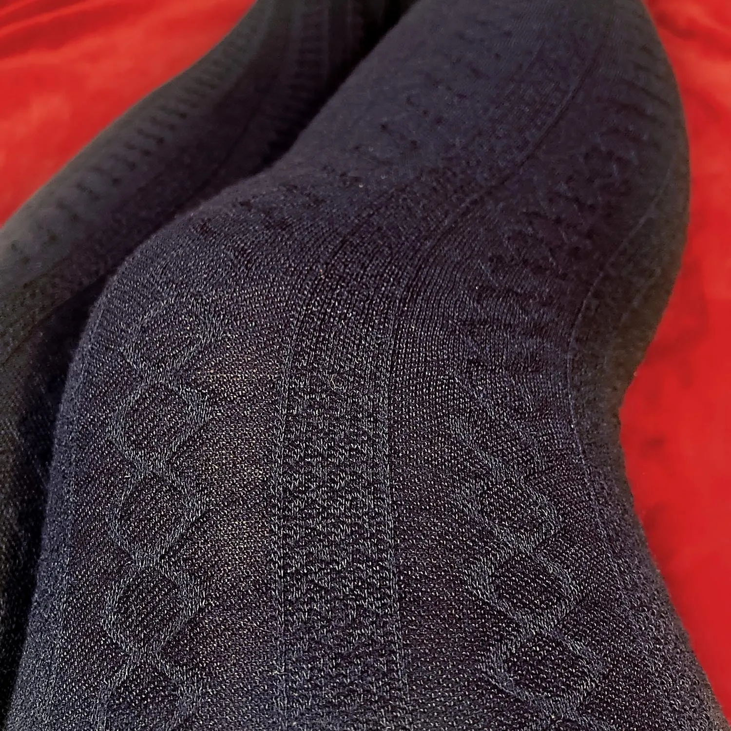 Grannies Cable Knit Wool Tights V2 - Navy