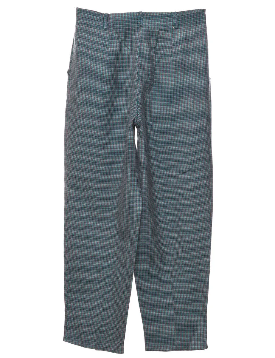 Green Checked Trousers - W27 L28