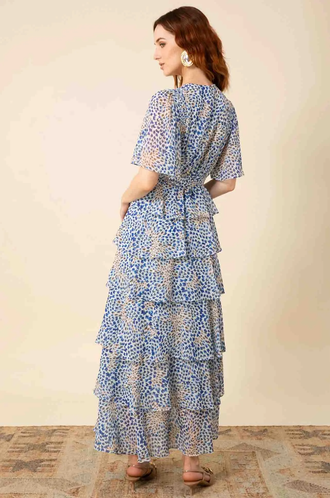 Hale Bob - Ainsley S/S Tiered Maxi Dress in Blue