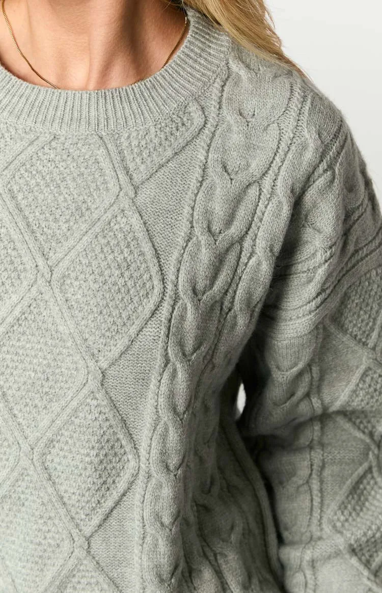 Hardy Grey Cable Knit Sweater