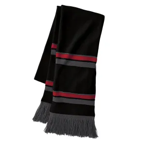 Holloway Black/Scarlet/Graphite Acrylic Rib Knit Comeback Scarf