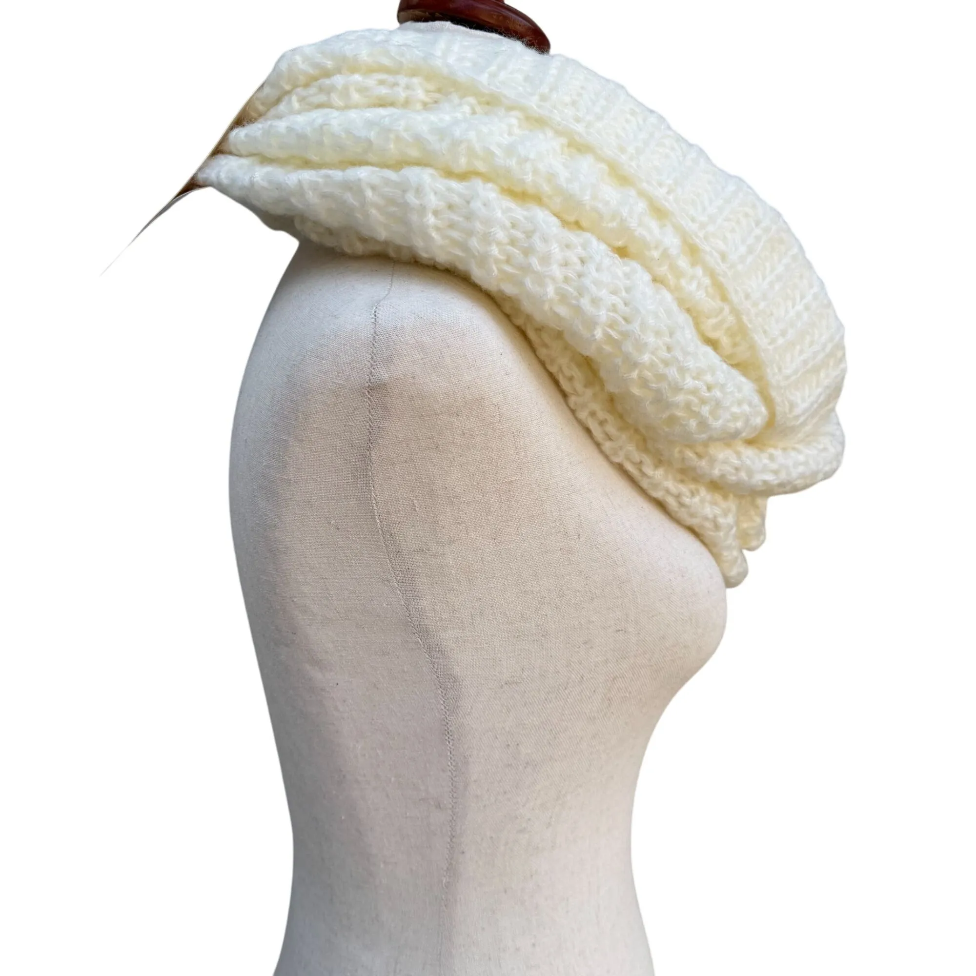 Infinity Loop Cream Shoulder Wrap Single Double Infinity Knitted Winter Scarf OS