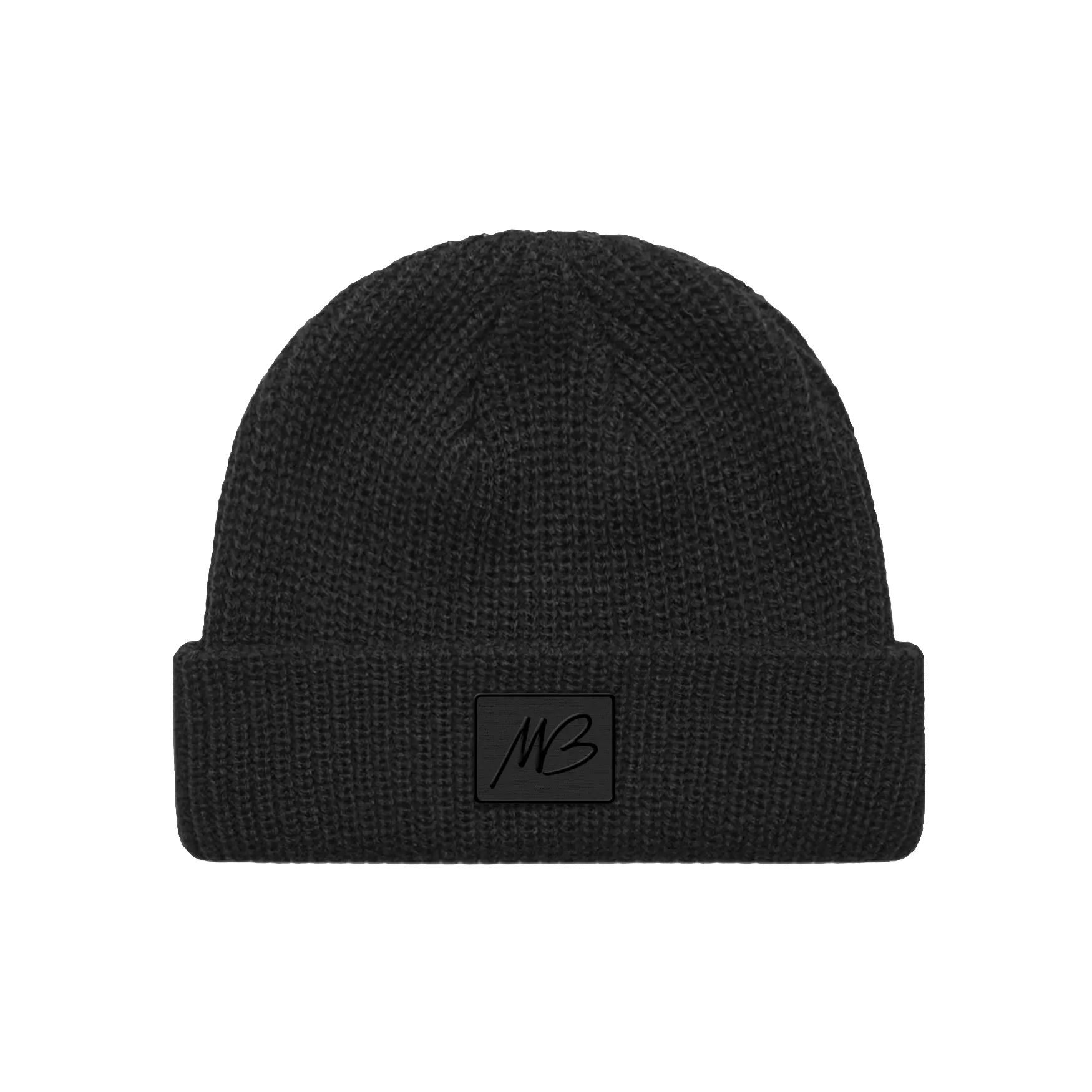 Initials Patch Black Beanie