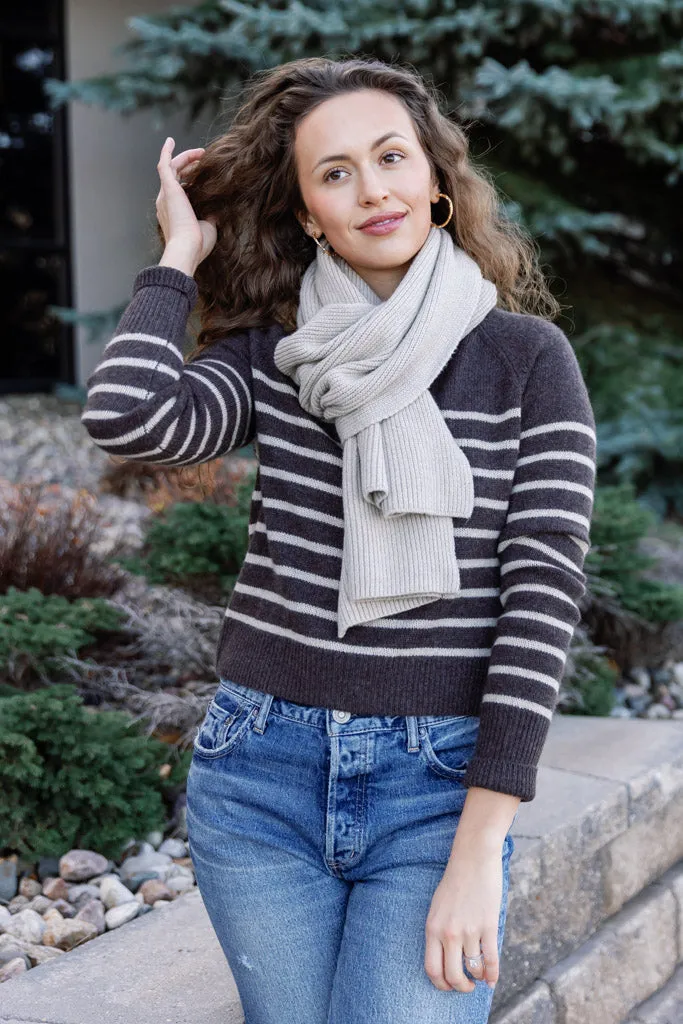 Italian Knit Rib Chunky Long Scarf