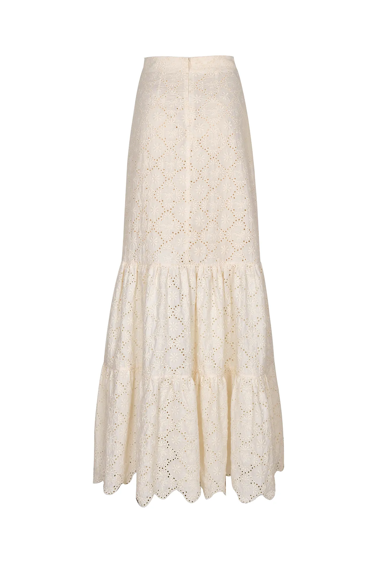 Julieta Cotton Eyelet Maxi Skirt / Cream