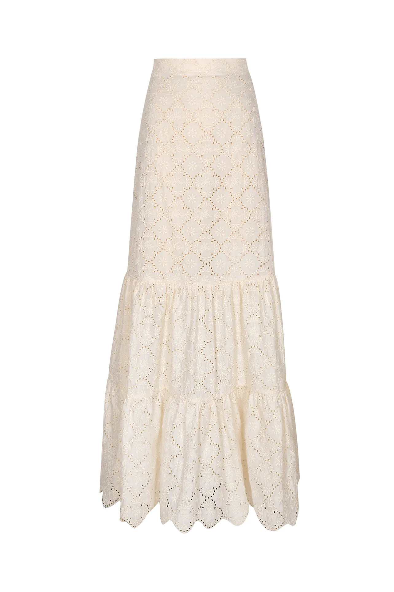 Julieta Cotton Eyelet Maxi Skirt / Cream