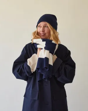 Kay Navy & Cream Scarf