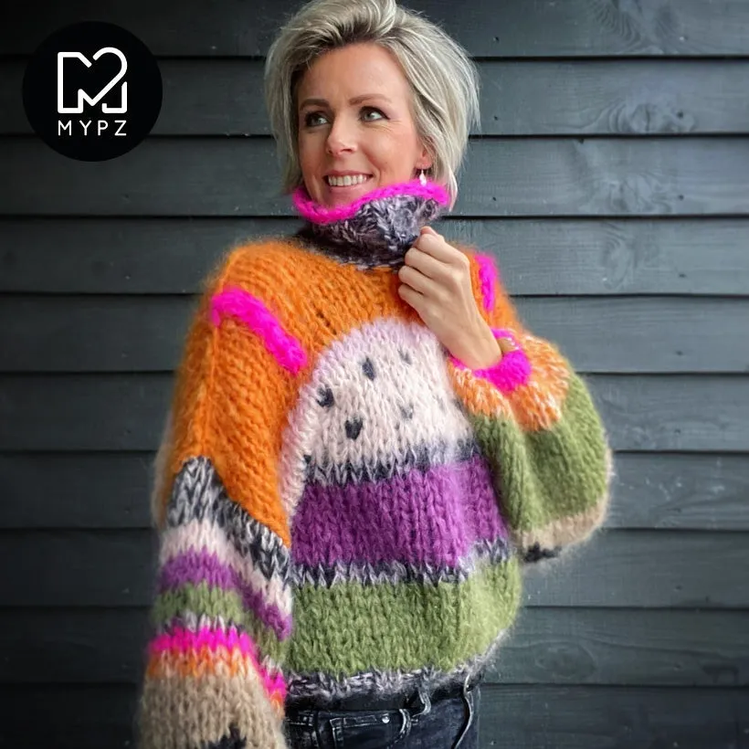 Knit pattern – MYPZ basic chunky mohair pullover Watermelon NO.15 (ENG-NL)