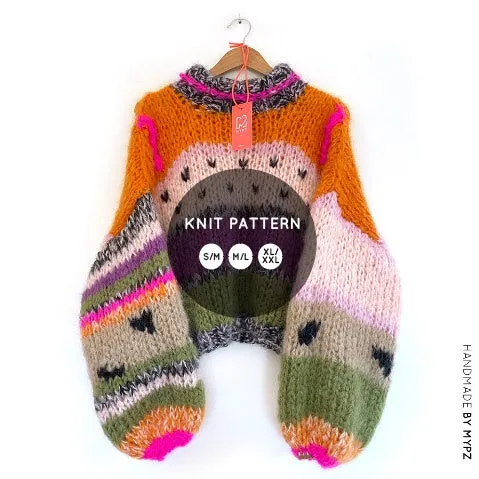 Knit pattern – MYPZ basic chunky mohair pullover Watermelon NO.15 (ENG-NL)