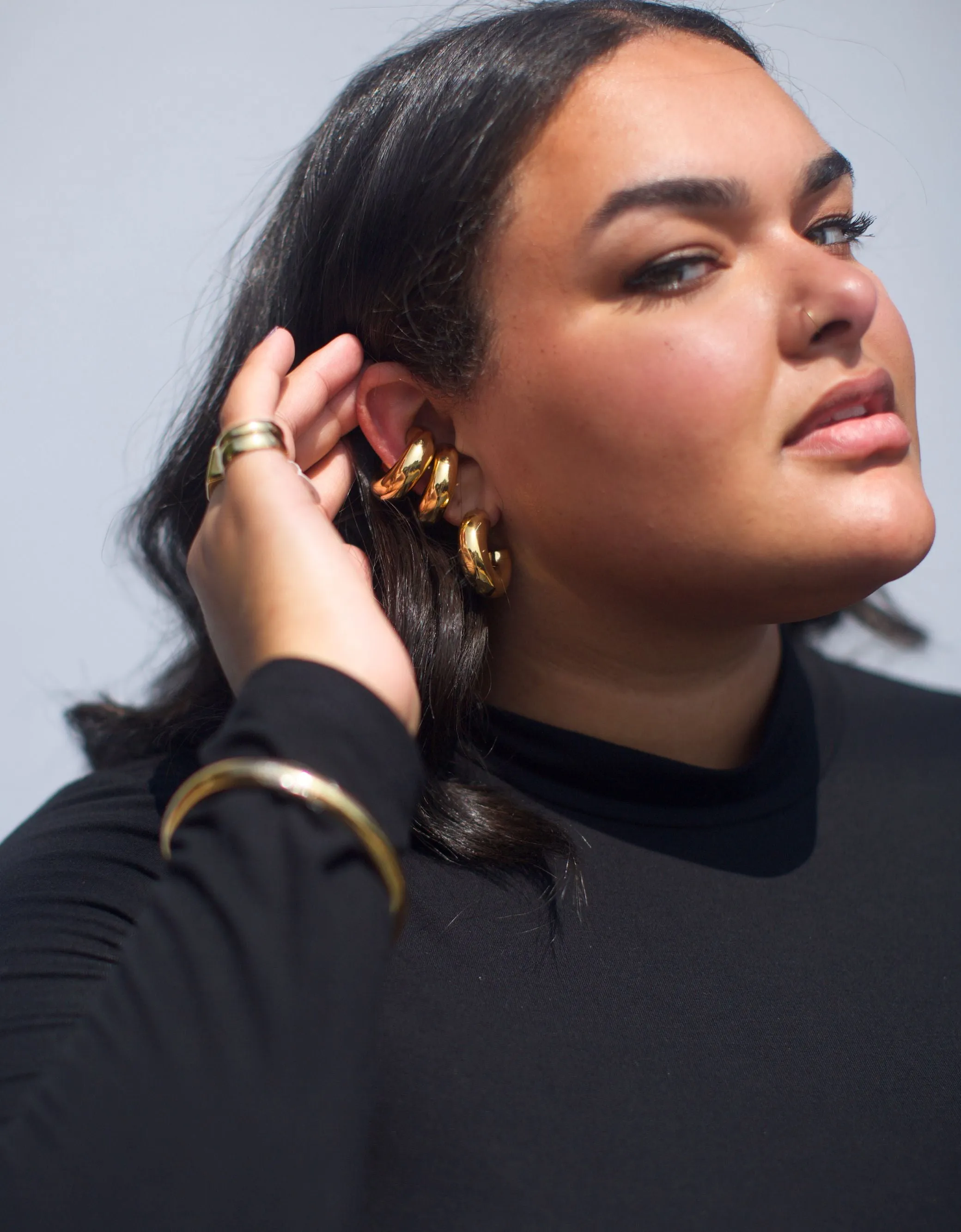 Large Chunky Ear Cuff- Gold