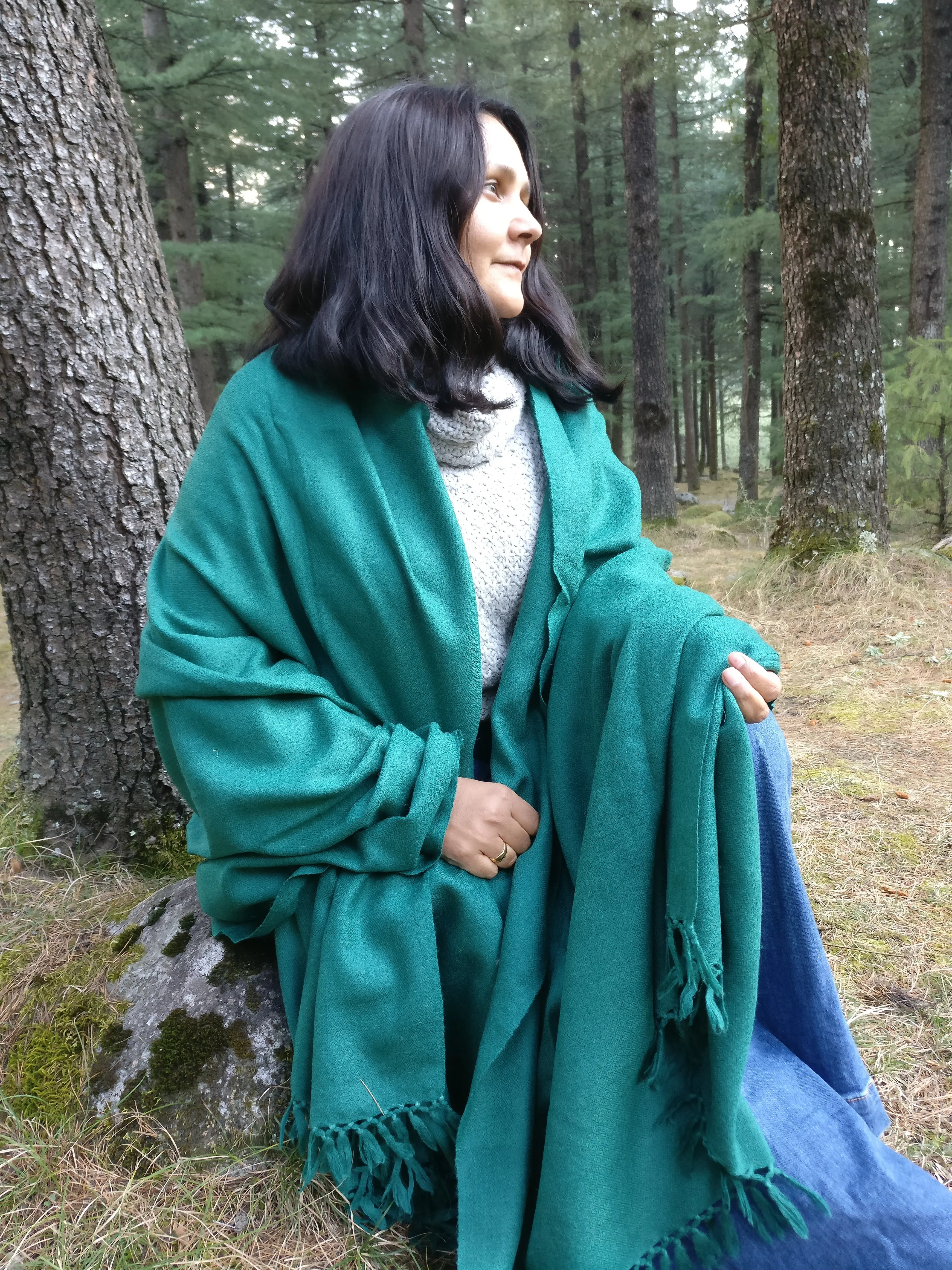 Large green shawl